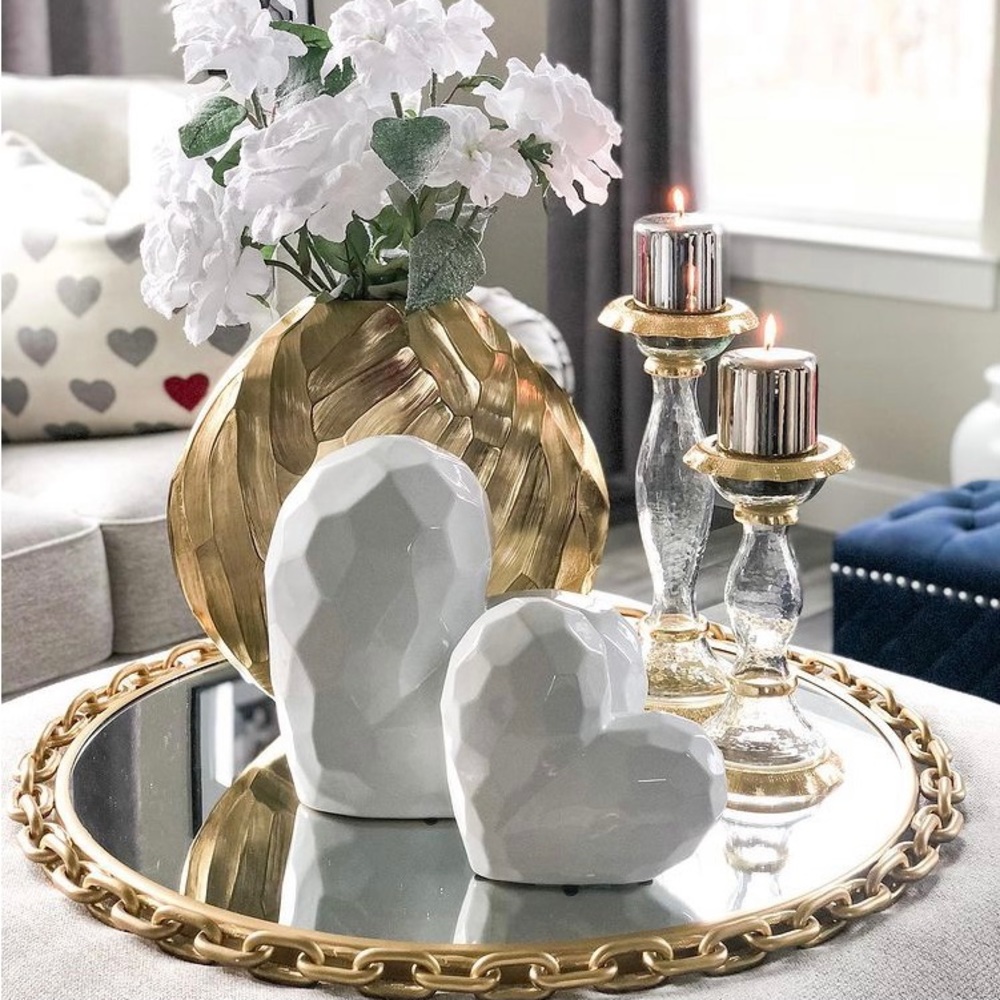 •HP• Sagebrook Home White Ceramic Heart